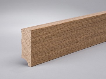 Fußleiste Eiche Massivholz 60mm x 16mm Oberkante gerade