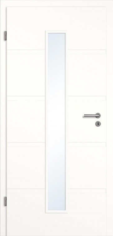 Rillentür Lichtausschnitt mittig / Zarge Weiß (Modell Madrid)