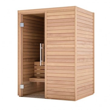 Sauna Bausatz aus Holz | Tiefe 1,20 m, Breite 1,50 m, Höhe 2,05 m