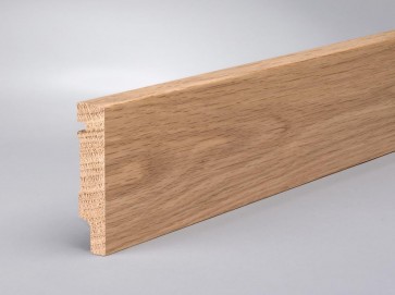 Sockelleiste Eiche Massivholz / 80mm x 16mm / Oberkante gerade