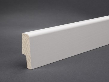 Sockelleiste Massivholz Weiß 58 x 20 mm (Oberkante rund)
