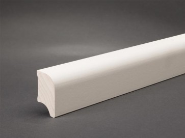 Weiße Sockelleisten 40 x 20 mm Holz Oberkante gerundet