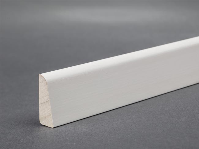 Sockelleiste Weiß 23mm x 5mm Bodenleiste Deckleiste lackiert weißes Holz 2,50€/m 