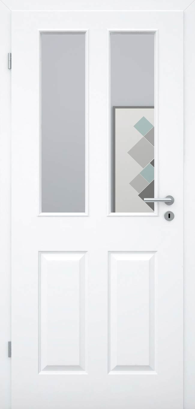Weiße Türen Landhausstil mit Lichtausschnitt günstig kaufen - Türenfuxx