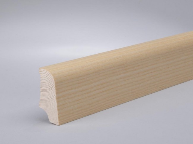 Fußleiste Sockelleiste Massivholz 18x80 mm gerade Oberkante weiß foliert