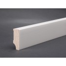 Sockelleiste Weiß lackiert Kiefer Massivholz RAL 9016 (Oberkante gerade, 2 mm Rundung, Fixlänge 2,4 m)