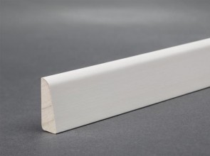 Deckleiste Weiß lackiert 23 mm x 8 mm (Hartholz)