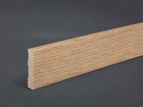 Sockel-/Flachleiste 6 x 24 mm Eiche weiß gebeizt Massivholz BÜRKLE 2,40m 