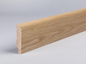 Sockelleiste Eiche Masivholz 80 mm x 16 mm abgerundete Oberkante