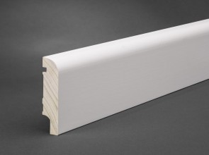 Sockelleiste Weiß Holz 80mm x 20mm (Oberkante gerundet)