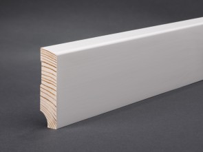 Sockelleiste Weiß 58 mm x 15 mm Holz RAL 9016 (Oberkante abgeschrägt)