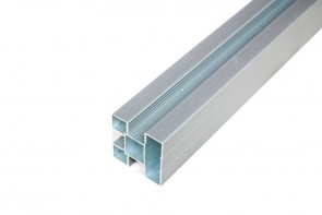 Zaunpfosten Aluminium silber eloxiert für Sichtschutzzaun, 68 x 68 mm