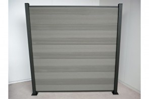 WPC Zaun grau Komplettset | 180 cm breit x 185 cm hoch