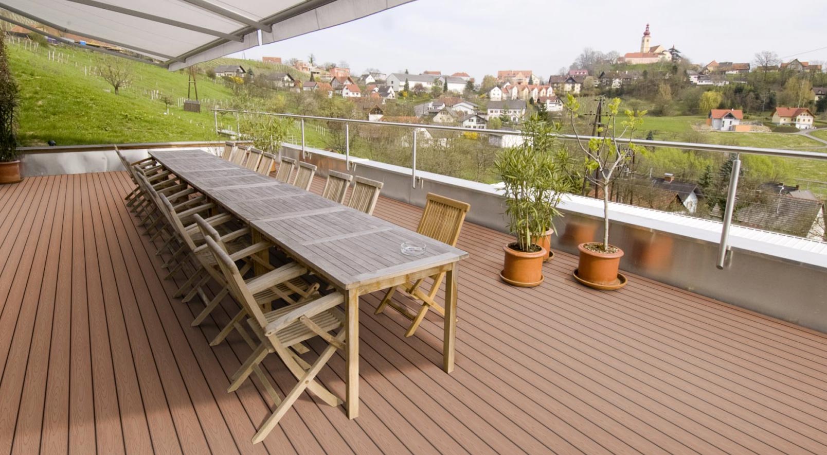 40 m² WPC Terrassendielen 3,50 m Braun 1.WAHL Komplettbausatz Dielen Holz Set 